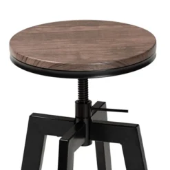 3pc Metal And Maritta Wood Height Adjustable Bar Pub Dining Set Walnut/Black - Baxton Studio -Outlet Baxton Studio Store GUEST 2a6ba78b 0d74 43f8 ad83 4f8f15f4c613