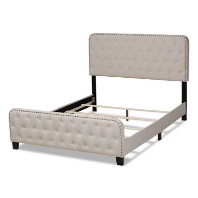 Annalisa Fabric Upholstered Button Tufted Panel Bed - Baxton Studio 2 Annalisa Fabric Upholstered Button Tufted Panel Bed - Baxton Studio - Image 2