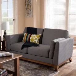 Baxton Studio Sava Fabric Upholstered Walnut Wood 2 Seater Loveseat Gray - BaxtonStudio 11 Baxton Studio Sava Fabric Upholstered Walnut Wood 2 Seater Loveseat Gray - BaxtonStudio -Outlet Baxton Studio Store GUEST 2c8fe42d 0d14 4c97 bf0f 6a0782730ffb
