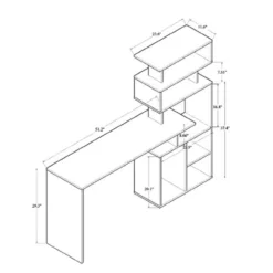 Foster Wood Storage Desk With Shelves Walnut/Brown - Baxton Studio -Outlet Baxton Studio Store GUEST 2ced8746 8eec 4722 9b1d 51987a9edbb5