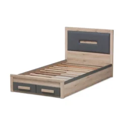 Twin Pandora Modern And Contemporary Two Tone 2 Drawer Size Storage Platform Bed Dark Gray/Natural - Baxton Studio -Outlet Baxton Studio Store GUEST 2d81e58e 75e0 4a86 b68b a72128d06958