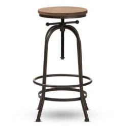 Baxton Studio Aline Wood And Rust Finished Steel Adjustable Swivel Barstool Brown - BaxtonStudio 11 Baxton Studio Aline Wood And Rust Finished Steel Adjustable Swivel Barstool Brown - BaxtonStudio -Outlet Baxton Studio Store GUEST 2d970210 d76d 462c 9ed8 8e4c5b1d3760