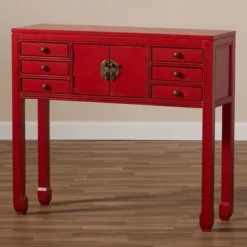 Melodie 6 Drawer Console Table Red - Baxton Studio 15 Melodie 6 Drawer Console Table Red - Baxton Studio -Outlet Baxton Studio Store GUEST 2d9bdff3 998c 4a15 b151 61b7ac3cff3b