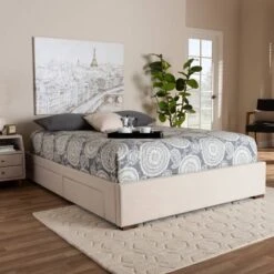 Leni Bed Frame - Baxton Studio -Outlet Baxton Studio Store GUEST 2db33794 7e93 4b83 bc81 ac65a1214df0