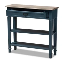 Dauphine Spruce Finished Wood Accent Console Table Blue - Baxton Studio -Outlet Baxton Studio Store GUEST 2e3b0ed3 a3e2 40a9 8a8c b425500cb7c6