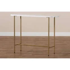 Samuel Metal Console Table With Faux Marble Tabletop Gold - Baxton Studio -Outlet Baxton Studio Store GUEST 2e3e1d70 79e7 4990 bae0 295e2e113229