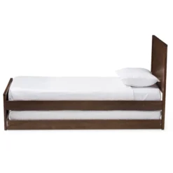 Twin Catalina Modern Classic Mission Style Finished Wood Platform Bed With Trundle - Baxton Studio -Outlet Baxton Studio Store GUEST 2f1625e4 41fa 47d9 9204 50648684a9dd