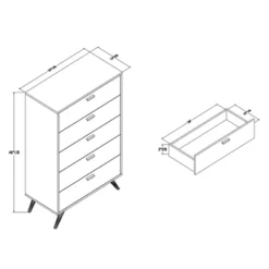 Kelson Wood 5 Drawer Chest Dark Gray/Gold - Baxton Studio -Outlet Baxton Studio Store GUEST 2f1a5c86 1cb4 4d0f bf06 cf07e173a593