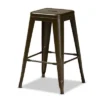4pc Horton Gunmetal Metal Stackable Counter Stool Set Gray - Baxton Studio