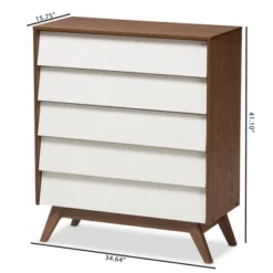 Hildon Mid-Century Modern Wood 5 Drawer Storage Chest Brown - Baxton Studio -Outlet Baxton Studio Store GUEST 2fd1fde6 9cd5 4558 9136 f4f666509bca