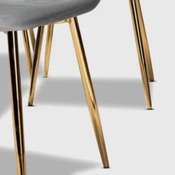 Set Of 4 Elyse Velvet Upholstered Metal Dining Chairs - Baxton Studio -Outlet Baxton Studio Store GUEST 30ffe665 eb5c 4674 bf7c 04566cde8bec