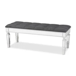 Hedia Fabric Upholstered And Wood Accent Bench - Baxton Studio -Outlet Baxton Studio Store GUEST 320aa6a8 d3ed 4ff7 87eb b6665f22a445
