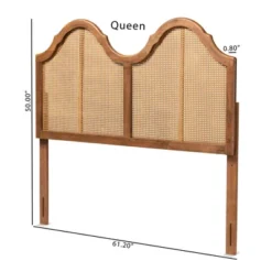 Hazel Vintage Wood And Synthetic Rattan Arched Headboard Walnut - Baxton Studio -Outlet Baxton Studio Store GUEST 32178c2a ce6a 4c5b b9db 20c70a2f3ba2