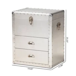 Serge Metal 2 Drawer Accent Storage Chest Silver - Baxton Studio -Outlet Baxton Studio Store GUEST 324a2209 75a5 4edb a1ee 01ba51d64420