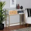 Giona Two-Tone Wood And Metal 1 Drawer Console Table White/Gold - Baxton Studio