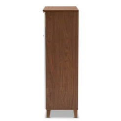 Coolidge 5 Shelf Wood Shoe Cabinet With Drawer White/Walnut - Baxton Studio -Outlet Baxton Studio Store GUEST 32760237 1bc7 4a2d a1b7 7e247dbe9a13