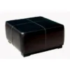 Full Leather Square Ottoman Footstool Black - Baxton Studio