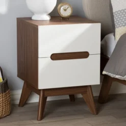 Calypso Mid - Century Modern Wood 3 - Drawer Storage Nightstand - Brown - Baxton Studio -Outlet Baxton Studio Store GUEST 33435314 26e0 45ce 8e07 d3100cc65724