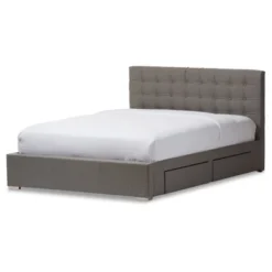 Queen Rene Modern And Contemporary Fabric 4 Drawer Storage Platform Bed - Baxton Studio -Outlet Baxton Studio Store GUEST 33644899 a6e4 41a8 9852 c28babb3463f