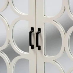 Garcelle Wood And Mirrored Glass 2 Door Sideboard White - Baxton Studio -Outlet Baxton Studio Store GUEST 3368ac9e 61b2 4cfe ac85 8fe173d99200