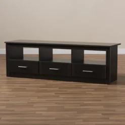 Ryleigh Modern And Contemporary Finished TV Stand For TVs Up To 60" Dark Brown - Baxton Studio -Outlet Baxton Studio Store GUEST 3372384b d5af 49c6 9349 ee5949984fba