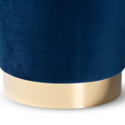 Chaela Velvet Metal Ottoman - Baxton Studio 1 Chaela Velvet Metal Ottoman - Baxton Studio