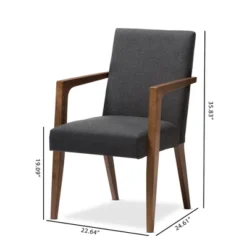 Set Of 2 Andrea Mid - Century Modern Upholstered Wooden Armchair - Dark Gray - Baxton Studio -Outlet Baxton Studio Store GUEST 34219320 9ca0 4a65 b5b1 b7b89ed15df1