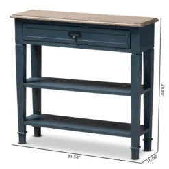 Dauphine Spruce Finished Wood Accent Console Table Blue - Baxton Studio