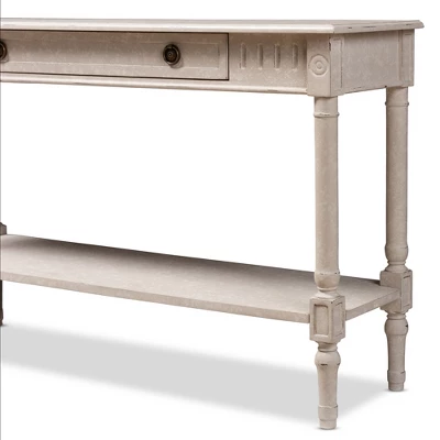 Ariella Whitewashed 1 Drawer Console Table White - Baxton Studio 6 Ariella Whitewashed 1 Drawer Console Table White - Baxton Studio - Image 6