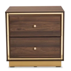 Cormac Wood And Metal 2 Drawer Nightstand - Baxton Studio -Outlet Baxton Studio Store GUEST 3529b2b0 b9fd 407a 9dbb c3f24f4eafa0