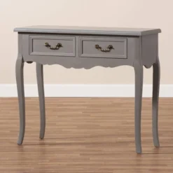 Capucine Finished Wood 2 Drawer Console Table Gray - Baxton Studio -Outlet Baxton Studio Store GUEST 36cb8ac1 e180 4dee aa6a 9f1a0292504a