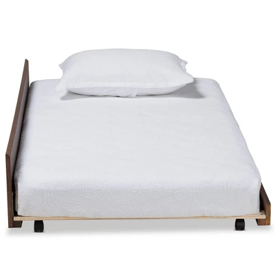 Twin Midori Wood Trundle Bed Walnut - Baxton Studio 1 Twin Midori Wood Trundle Bed Walnut - Baxton Studio