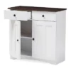 Lauren TwoTone And Buffet Kitchen Cabinet With Two Doors And Two Drawers White/Dark Brown - Baxton Studio