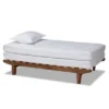 King Hiro Wood Expandable Bed Frame Walnut - Baxton Studio