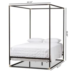 Queen Eva Vintage Industrial Finished Metal Canopy Bed Black - Baxton Studio 9 Queen Eva Vintage Industrial Finished Metal Canopy Bed Black - Baxton Studio -Outlet Baxton Studio Store GUEST 387a32ea 690d 4b69 bf47 12241ffc93a1