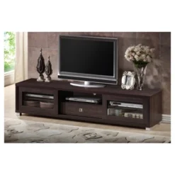 Beasley Cabinet With 2 Sliding Doors And Drawer TV Stand For TVs Up To 70" Dark Brown - Baxton Studio 7 Beasley Cabinet With 2 Sliding Doors And Drawer TV Stand For TVs Up To 70" Dark Brown - Baxton Studio -Outlet Baxton Studio Store GUEST 389c1d05 fdcf 4625 a1ee 84cf47fa9cfb