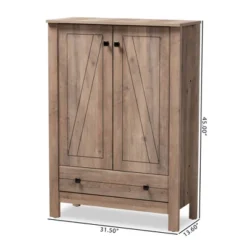 Derek Wood 1 Drawer Shoe Cabinet-Oak - Baxton Studio -Outlet Baxton Studio Store GUEST 390ef32e 233c 4852 adc9 dbcd4ab47b99