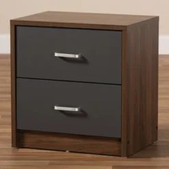 Hansel 2 Drawer And Finished Nightstand Brown/Gray - Baxton Studio -Outlet Baxton Studio Store GUEST 39cc9ca3 773e 44b1 8256 5e201d432cb1