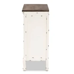 Levron Two-Tone Wood 5 Drawer Storage Cabinet Walnut Brown/White - Baxton Studio -Outlet Baxton Studio Store GUEST 3a387a0d 5b15 47c0 857a da1c69b412e3