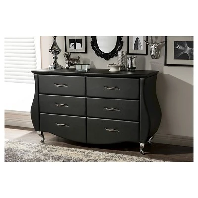 Enzo Modern And Contemporary Faux Leather 6 Drawer Dresser - Baxton Studio 3 Enzo Modern And Contemporary Faux Leather 6 Drawer Dresser - Baxton Studio - Image 3