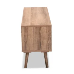 Yuna Natural Wood And Metal 2 Door TV Stand For TVs Up To 40" Brown/Black - Baxton Studio -Outlet Baxton Studio Store GUEST 3b54935e c398 4042 91c3 0b6b557784bf