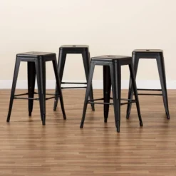 4pc Horton Metal Stackable Counter Stool Set - Baxton Studio -Outlet Baxton Studio Store GUEST 3b6017b3 aa1f 4b8f a901 378408dbbb31