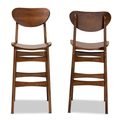 2pc Katya Wood Barstool Set - Baxton Studio 1 2pc Katya Wood Barstool Set - Baxton Studio
