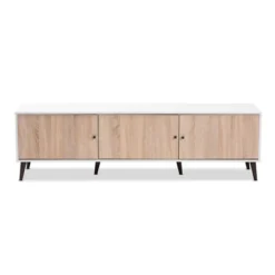 Bastien Light Oak 6 Shelf TV Stand For TVs Up To 60" White/Brown - Baxton Studio 11 Bastien Light Oak 6 Shelf TV Stand For TVs Up To 60" White/Brown - Baxton Studio -Outlet Baxton Studio Store GUEST 3c4fa12d 46f3 4a1c b48e 52f7b60d7a2b