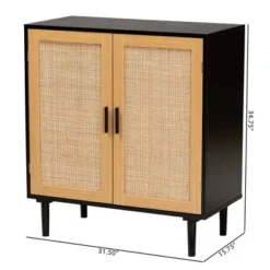 Maureen Wood And Rattan 2 Door Storage Cabinet Espresso/Natural Brown - Baxton Studio -Outlet Baxton Studio Store GUEST 3c6545b3 9c88 46b8 9d8c 535ba1f73619