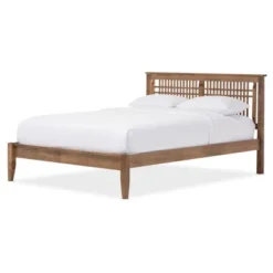 Loafey Mid-Century Modern Solid Wood Window-Pane Style Platform Bed - Baxton Studio -Outlet Baxton Studio Store GUEST 3c7b2ea0 78bf 4a63 8bd9 169681093ec6
