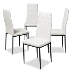 Set Of 4 Armand Modern And Contemporary Faux Leather Upholstered Dining Chairs - Baxton Studio -Outlet Baxton Studio Store GUEST 3c875c8e 6e06 4ed8 8bb0 59ea3dd708e9