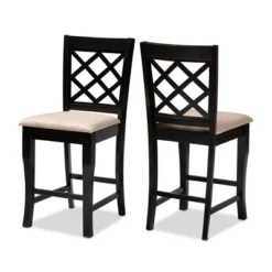 Set Of 2 Alora Upholstered Wood Counter Height Barstools - Baxton Studio -Outlet Baxton Studio Store GUEST 3c9c6600 a586 4c1c 8490 849ac34a77f0