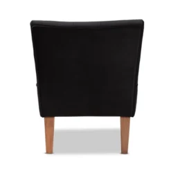 Harmon Velvet Fabric Upholstered And Wood Accent Chair Black/Walnut Brown - Baxton Studio -Outlet Baxton Studio Store GUEST 3d005754 45cf 4b07 a6bc a4bb7b24a81f