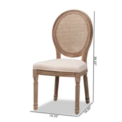Set Of 2 Louis Fabric Upholstered With Rattan And Wood Dining Chairs Beige/Brown - Baxton Studio 15 Set Of 2 Louis Fabric Upholstered With Rattan And Wood Dining Chairs Beige/Brown - Baxton Studio -Outlet Baxton Studio Store GUEST 3d2d525a 6822 4722 bd83 215e3ca8f37e